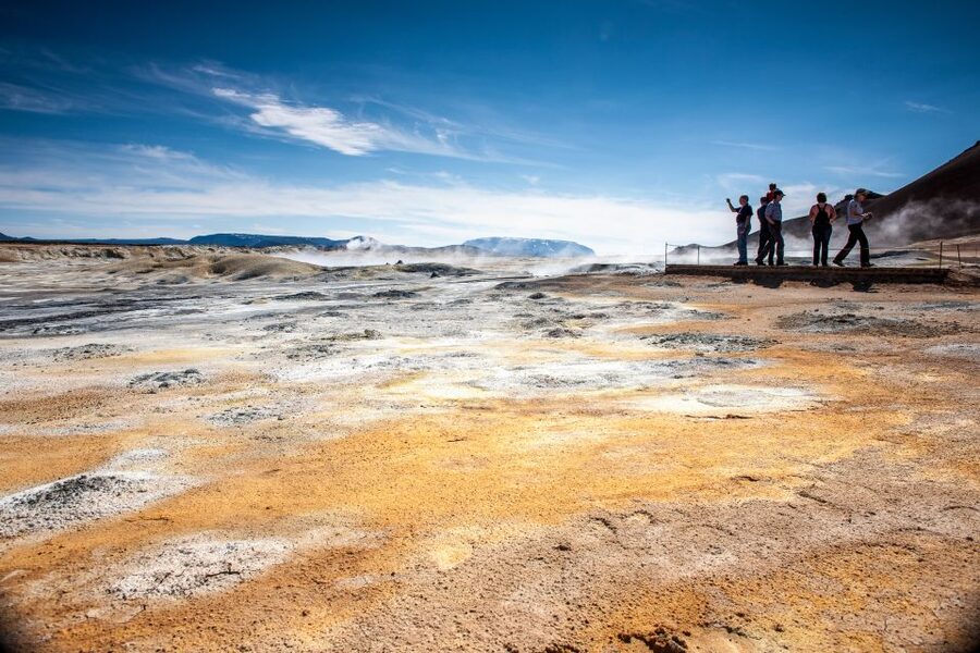 Akureyri Port: Lake Mývatn and Godafoss Waterfall Tour - Hverir: steam, sulfur, and colored earth