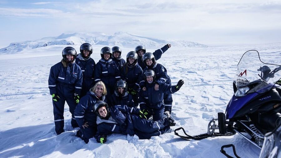From Gullfoss: Langjökull Glacier Snowmobile Tour - From Gullfoss Café to the eastern base camp