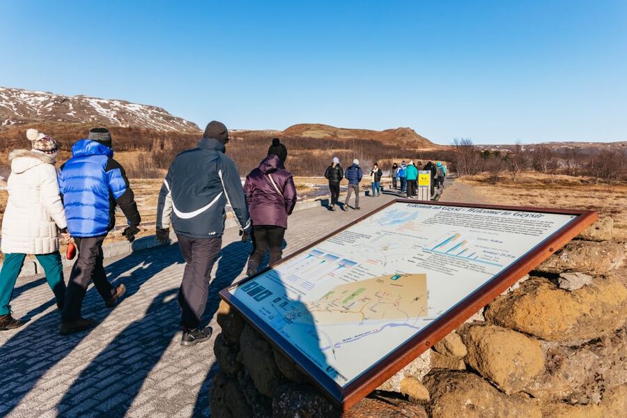 From Reykjavik: Golden Circle and Glacier Snowmobiling - Strokkur at the Geysir Geothermal Area