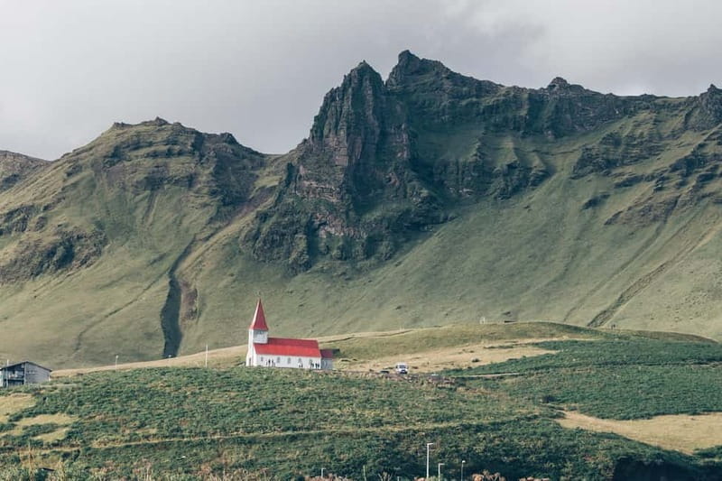 From Reykjavik: South Coast & Sky Lagoon Small-Group Tour - Lunch in Vik and the view toward Reynisdrangar