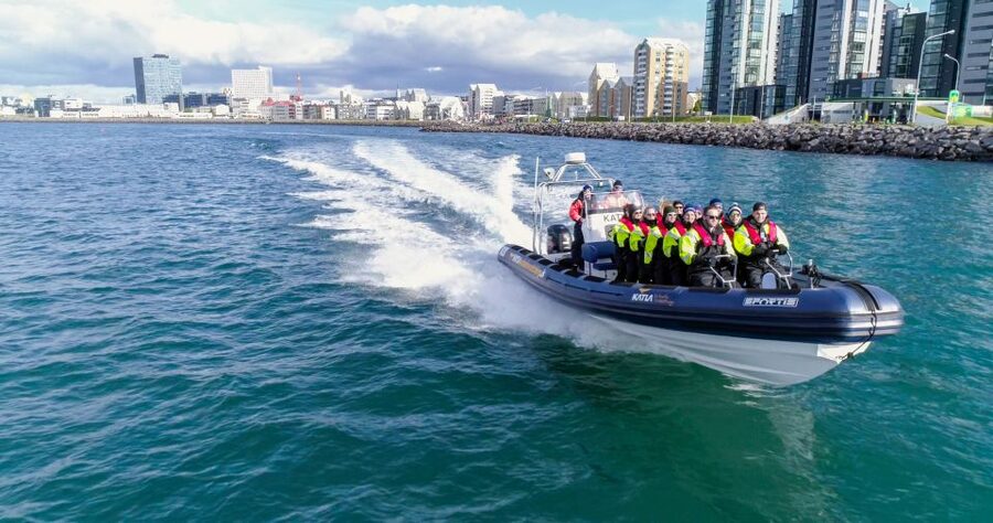 From Reykjavik: Whale Watching Tour by Speedboat - Harpa, Sun Voyager and the first minutes at sea