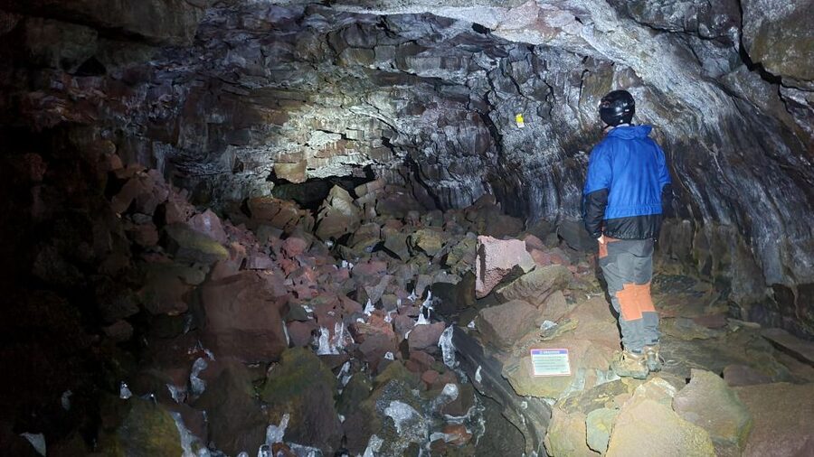 Geological Lava Tunnel Adventure - Arnarker Cave - The first 100 meters require the most care
