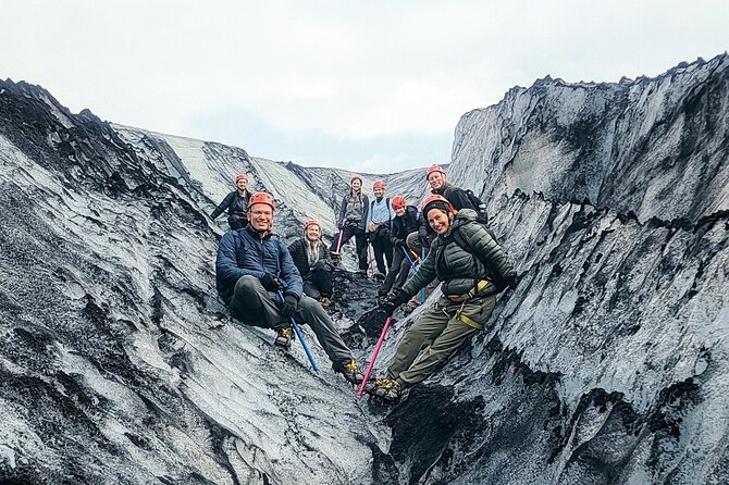 Glacier Hike at Sólheimajökull Shared Experience - Getting fitted with crampons and an ice ax
