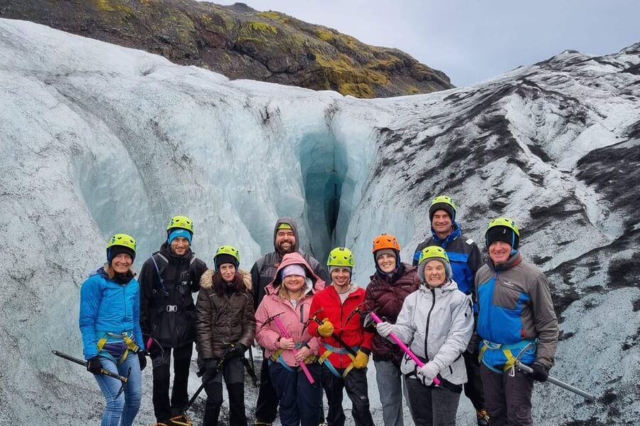 Glacier Hike, South Coast Iceland, Black Beach & Sky Lagoon - Walking on Sólheimajökull with a guide