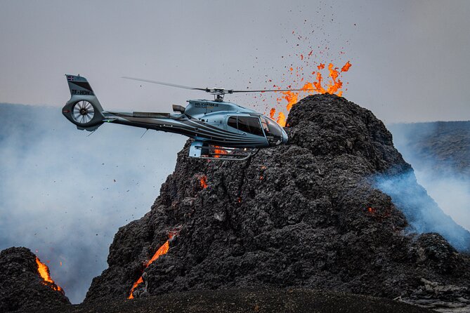 Helicopter Tour Over Iceland’s Reykjanes Volcano Eruption Site - Flying from Reykjavík toward Reykjanes