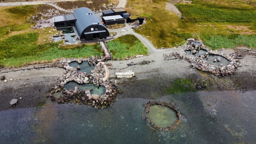 Hvammsvik Hot Springs: Admission Package - The ocean, steam room, and swim-up bar