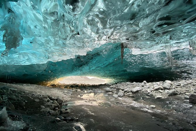 Ice Cave and Glacier Exploration Tour of Vatnajökull from Jökulsárlón - Inside the ice caves: blue, black, and volcanic gray