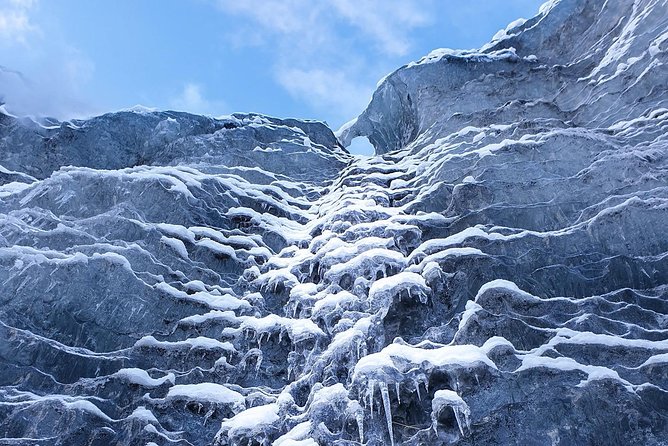 Ice Cave and Glacier Walk into Blue Glacier Canyon - Inside the blue ice cave