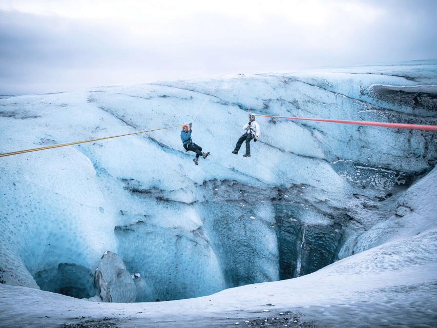 Iceland: Glacier Zip Line Tour with Hike or Ice Cave Visit - Guides, photos, and group size