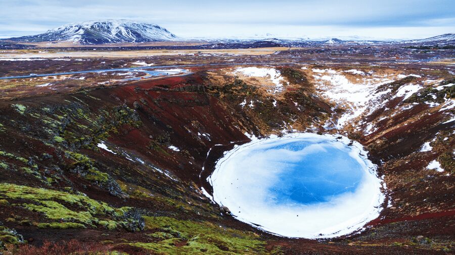 Kerið Volcanic Crater Admission Ticket - Walking the rim for the broadest views