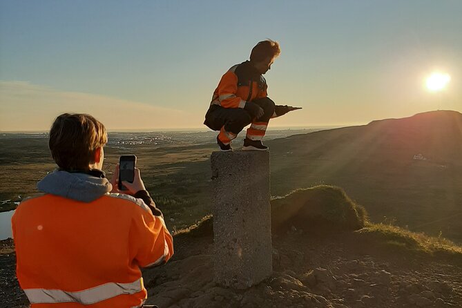 Midnight Sun Adventure on ATV - Climbing the mountain outside Mosfellsbær