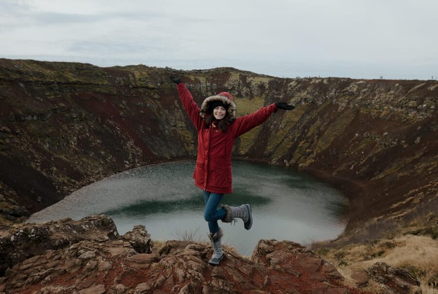 Reykjavík: Golden Circle, Bruarfoss, and Kerid Crater Tour - Kerið crater: red earth and a blue-green lake
