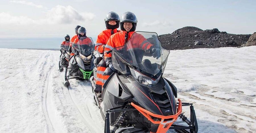 Reykjavik: Iceland South Coast & Glacier Snowmobile Tour - Getting ready for the snowmobile