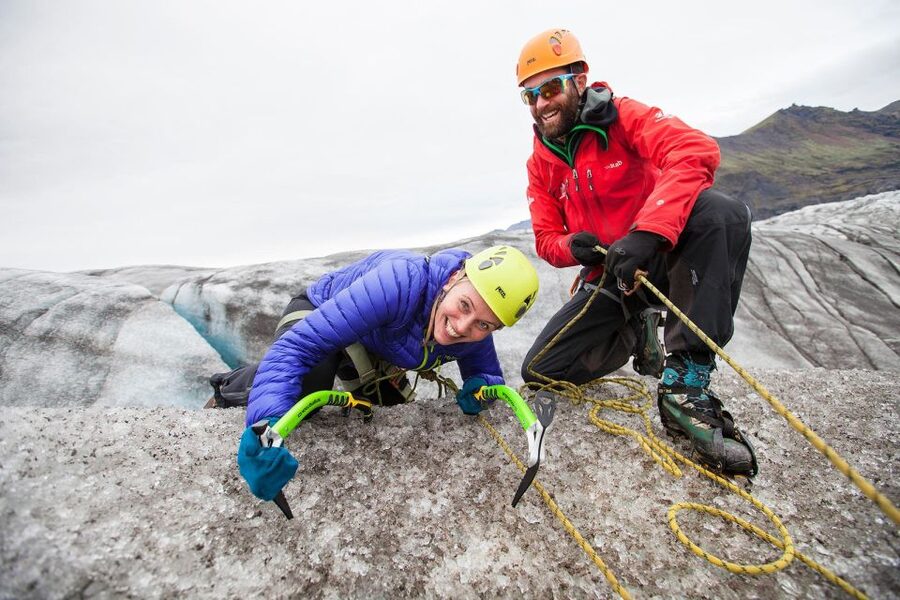 Skaftafell: Glacier Hike and Ice Climbing Guided Experience - Learning the ropes on blue ice