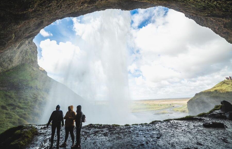 South Coast, Glacier Hike and Northern Lights Winter Tour - Seljalandsfoss and the Path Behind the Water