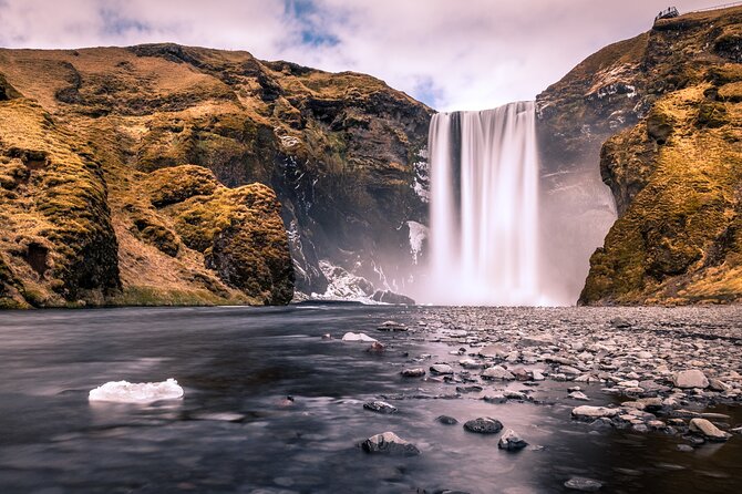 South Coast Sagas: Small Group Tour with Pick-up from Reykjavik - Skogafoss brings the big waterfall moment