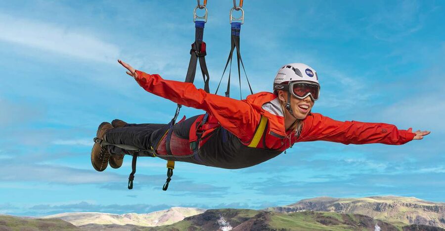 The Falcon : Superman ride with Mega Zipline Iceland - What to wear and bring to Reykjadalur Café
