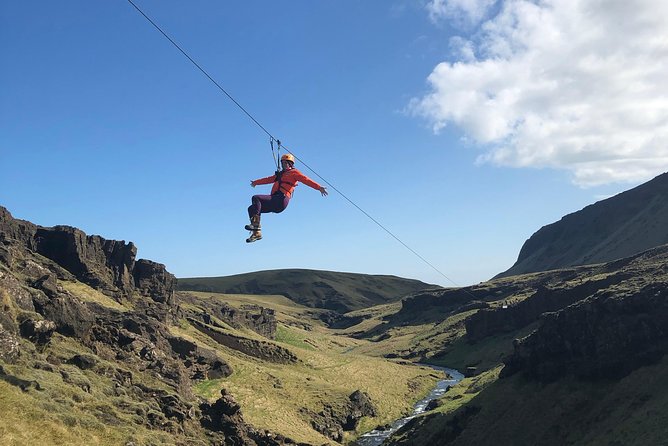 Zipline and Hiking Adventure Tour in Vík - Four zip lines in a glacier-view valley